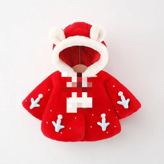 New 2021 Winter Girls' Thick Cape Coat with Hood and Plush Wool Sweater for Kids - Small Size - Wholesale Price: 1190