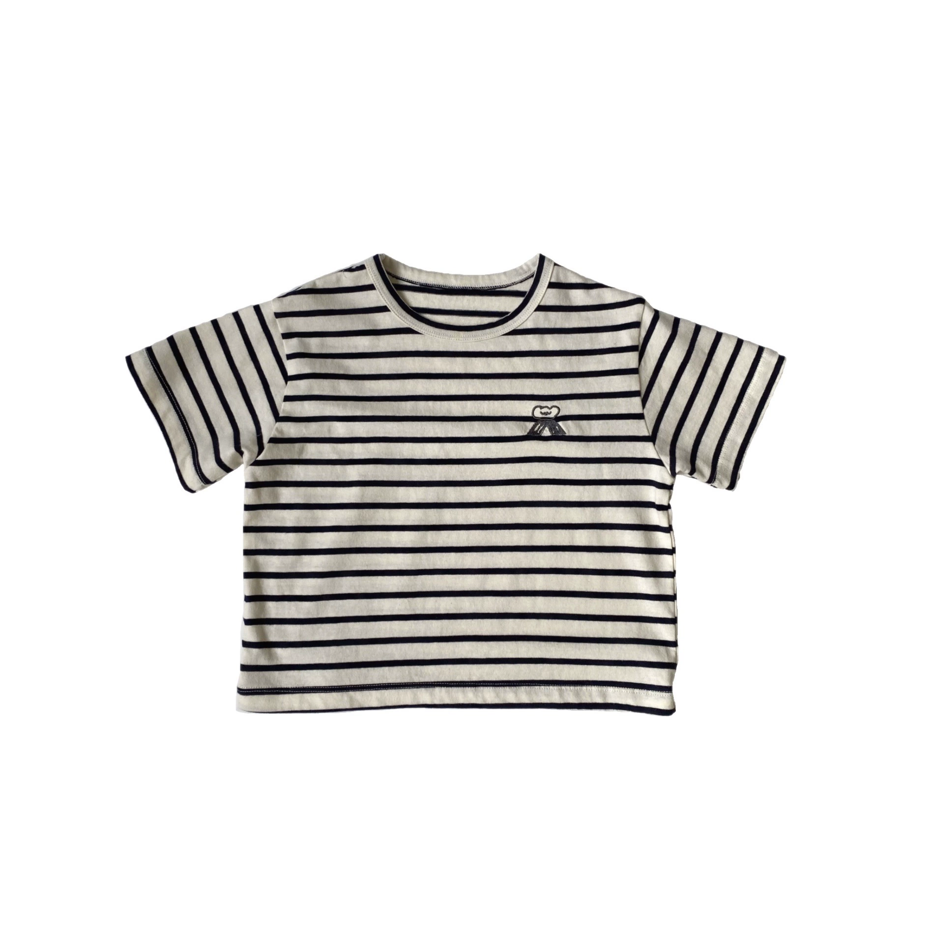 GL-kids летняя детская классическая футболка с коротким рукавом для девочек, корейский стиль, с вышивкой, с коротким рукавом