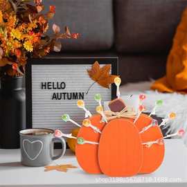 跨境木制糖果收纳架南瓜形状万圣节甜片棒棒糖收纳架摆件