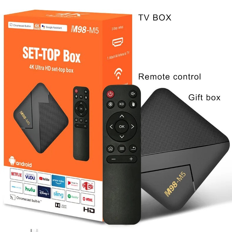 M95-M5 Network Set-Top Box S905W24K Hd Wifi Android 10 Tv Box Tvbox Wireless Voice
