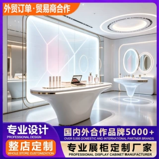 国外定制化妆品展示柜玻璃展示柜彩妆柜样品展示柜产品展示柜展柜