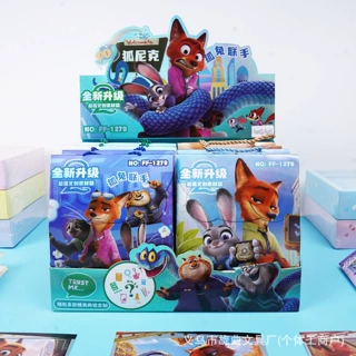 卡通新品疯狂动物城精美大盲盒卡通周边吧唧贴纸中性笔文具套装批
