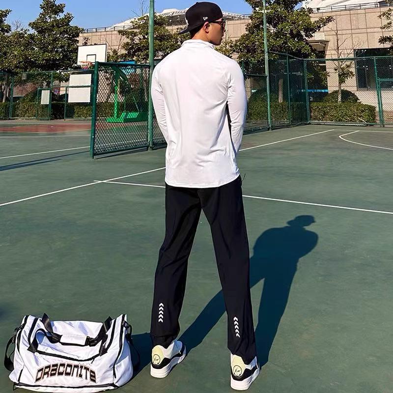 Reflective Arrow Design American-Style Basketball Pants for Men, Shooting Sports Pants, Athletic Training Fitness Straight-Leg Casual Pants for Autumn
