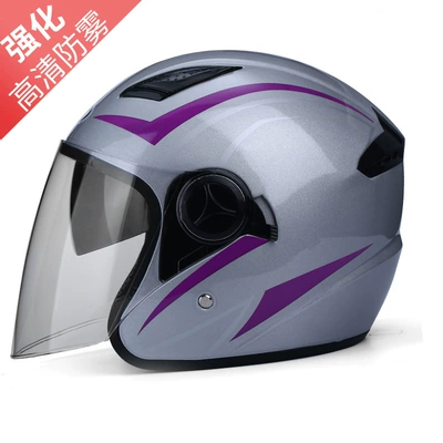 Battery Bike Helmet for Women, Motosiklet kaskı (dəbilqə) - upgraded-version-of-double-mirror-silver-hd-anti-fog-national-standard-one-size-fits-all
