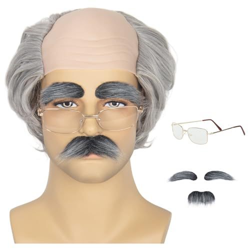 Halloween Men's Mediterranean Wig Cos Grandpa Scalp Wig Gray Beard Grandpa Costume Set Halloween Men's Mediterranean Wig Cos Grandpa Scalp Wig Gray Beard Grandpa Costume Set