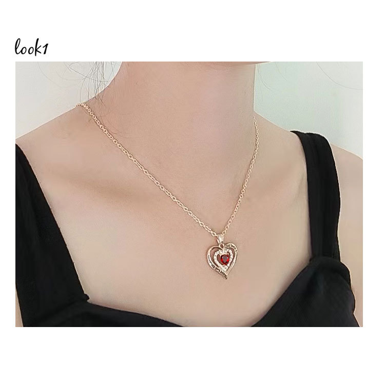 8g Weight Copper Pendant Material Zircon Inlay Material Pendant Necklace Classification Copper Chain Material 1 Piece Quantity Casual, Holiday, Daily Occasion Copper Material Letter, Heart Shape Pattern Women's Gender Plating Design Elegant, Lady Style Copper Plating Letter Heart Shape Zircon Pendant Necklace 无