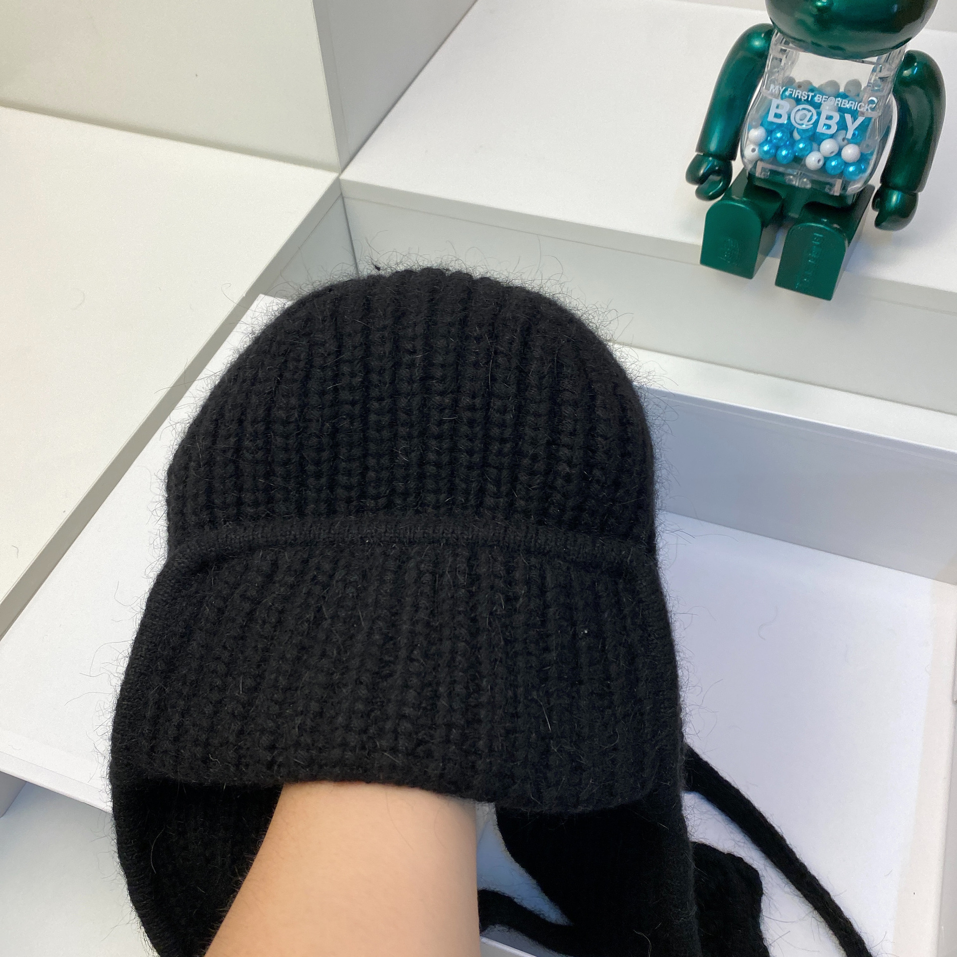 Russischer Samt, verdicktes Kaninchenhaar, gestrickt für Wärme im Winter, Ohrenschutz, Gesichtsumhüllung, Wollmütze, modisch_voghion.com