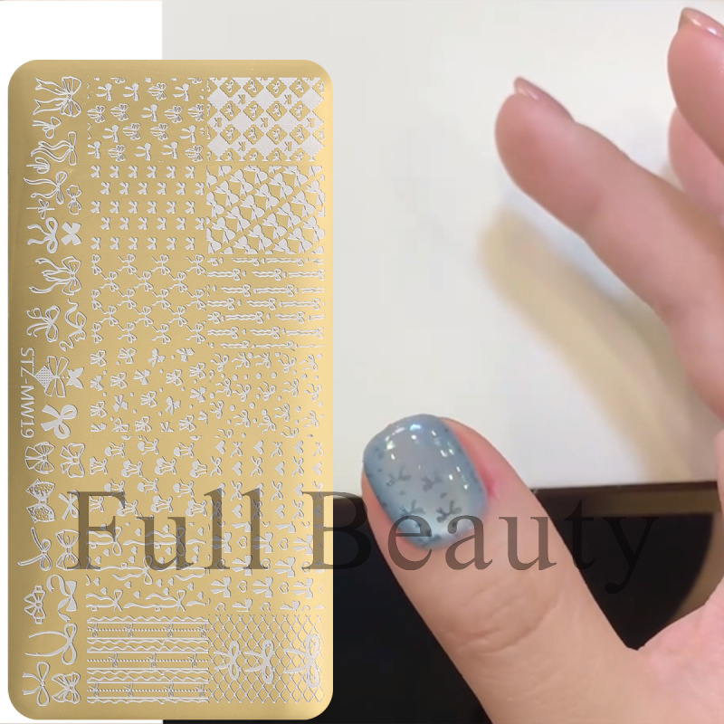 クロスボーダー新しいネイルアート印刷テンプレート花火フラワーパターンリボン印刷鋼板テンプレート|undefined
