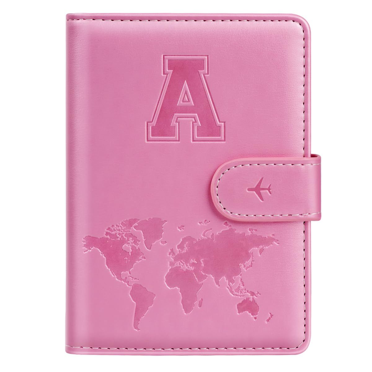 Passport Holder Cover with Letters A-Z, Travel Wallet with 3D Embossed Design, Rfid Blocking Card Holder, Personalized