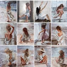 Painting By Numbers For Adult Figure Girl Picture Home Decor