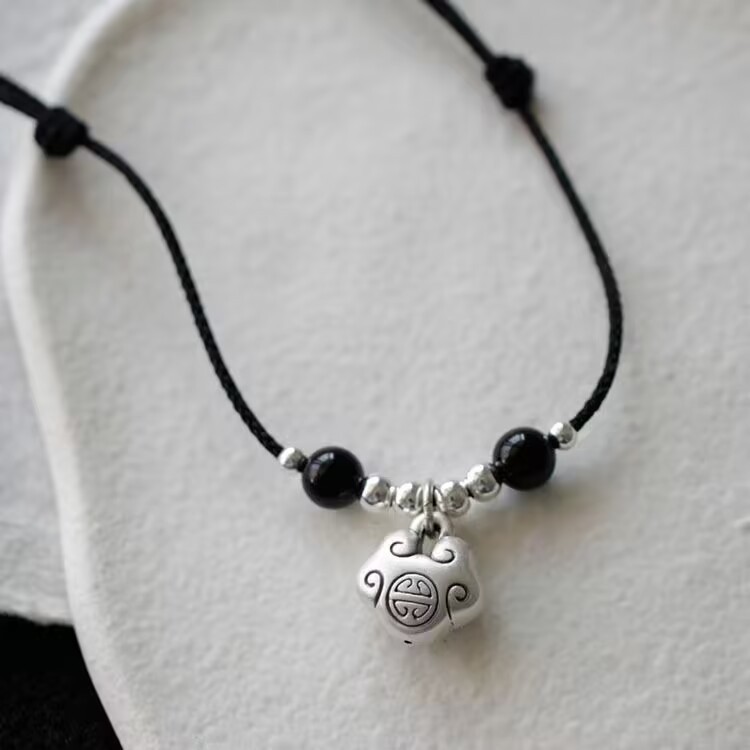 Ruyi éxito grupo longevidad Ankang bloqueo estilo nacional colgante chino regalo novias collar