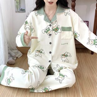 plus size 300kg monthly clothing summer thin pregnant women postpartum pajamas women nursing clothes spring and autumn suit 23178-6