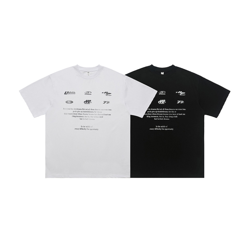 Women's Clothing Vivgae men's national trend 270g pure cotton short sleeved simple print men and women couple street style summer trend_voghion.com