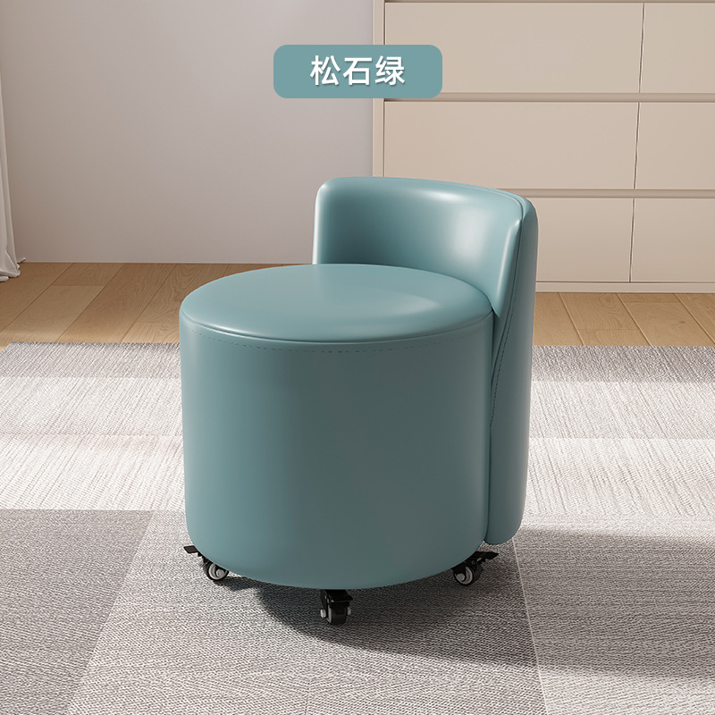 Rueda universal taburete pequeño hogar polea pequeño banco taburete bajo respaldo silla pequeña Luz de lujo suave bolsa sofá taburete Cambio de zapatos taburete