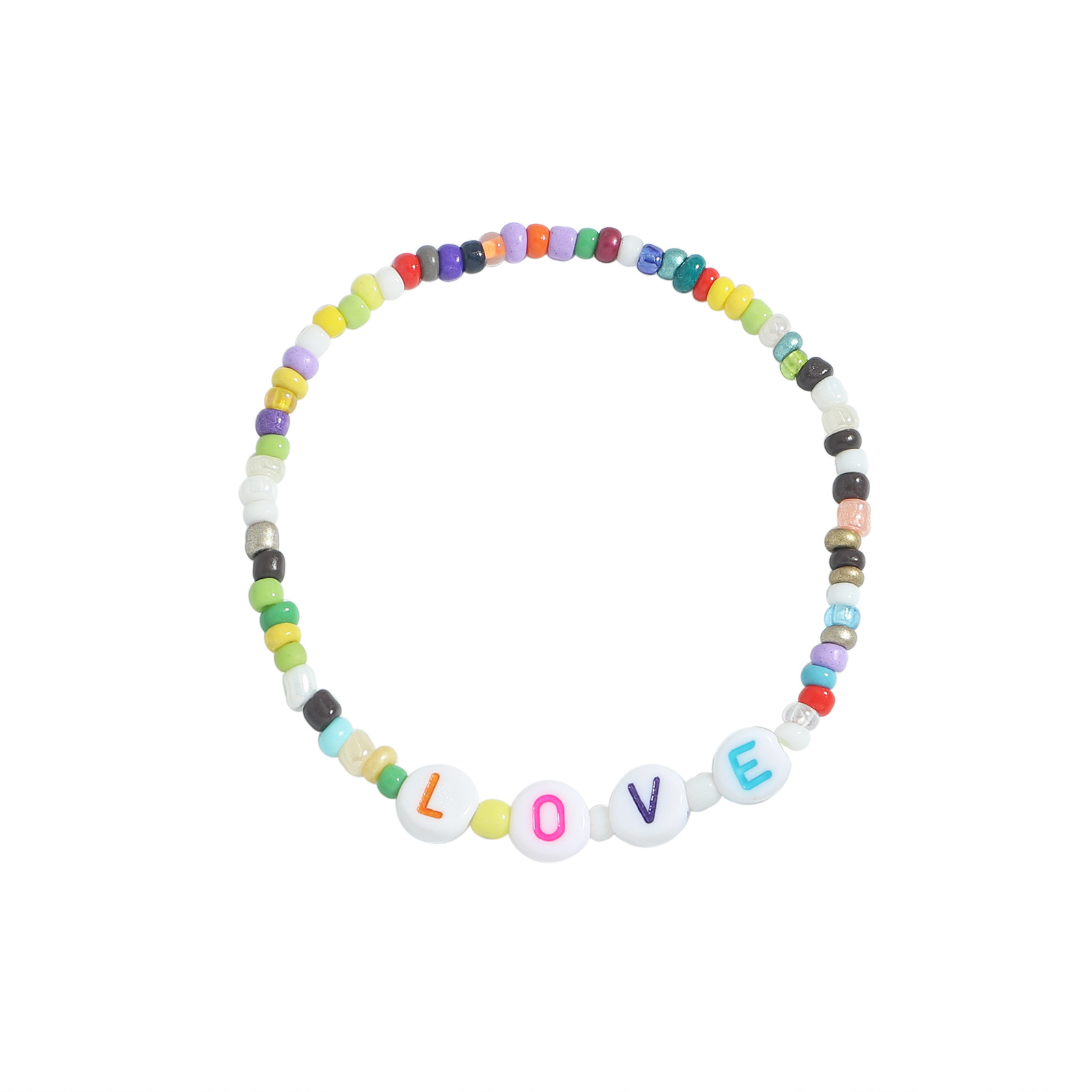 Nihaojewelry Bohemian Style Color Beaded Letter Stretch Bracelet Wholesale Jewelry display picture 20