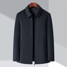 男士秋冬00羊毛夹克外套中年商务休闲毛呢上衣百搭保暖爸爸装 潮