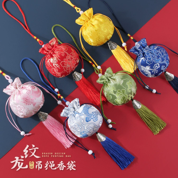 Фестиваль лодок-драконов Саше с узором дракона Древний стиль Вышитые слова Lucky Bag Подвеска с кисточкой Саше Пустая сумка Молиться Lucky Bag Производитель Цепочка поставок