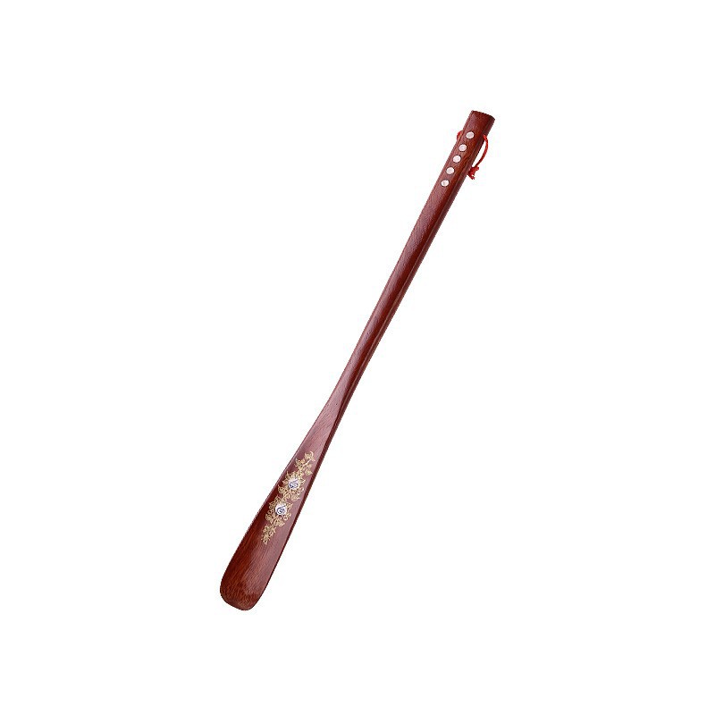 Venta al por mayor súper largo calzador de madera maciza ala de pollo calzador de madera maciza calzador con incrustaciones de calzador de madera zapatos de elevación de madera con asistente
