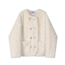 小香风毛绒外套女新款冬季小个子宽松加厚毛毛外套