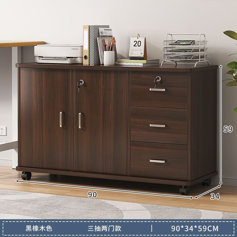 ファイルキャビネット オフィス木製ロック付き収納キャビネット モバイル収納キャビネット 引き出しキャビネット 車輪付き テーブル下の小さなテーブルキャビネット ローキャビネット|undefined