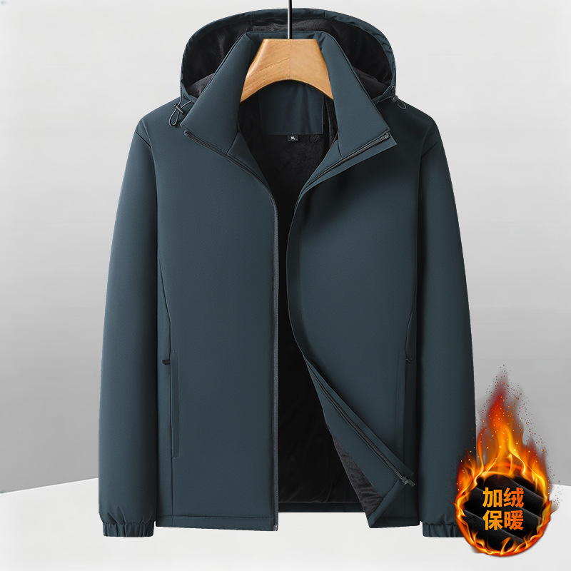 Winter-style, fleece-lined, warm, simple, outdoor, sporty, and casual cotton jacket 7956