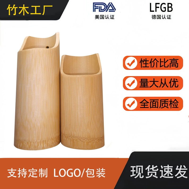 Estante de almacenamiento de cocina Estante de almacenamiento Tubo de bambú orgánico Organizador de utensilios de Bambú