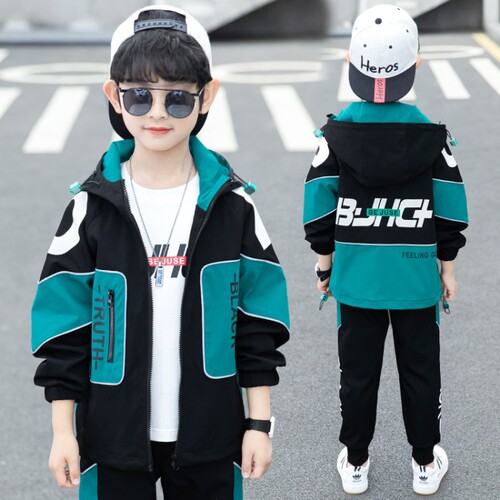 Children's Autumn Wear Boys Spring and Autumn Set 2024 New Model Middle and Big Children Boys Spring and Autumn Sports Stylish Two-Piece Set Drop Shipping