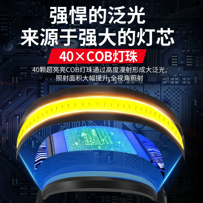 Индукционные фары Сильный свет головной свет Ультра-яркая зарядка COB-флуоресцентная лампа работы ремонт лампы ночной рыбалки астигматизм