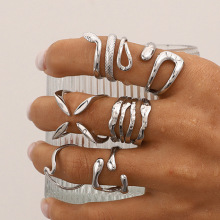 杰鼎欧美不锈钢钢色夸张开口戒指高级感指环钛钢手饰品跨境rings