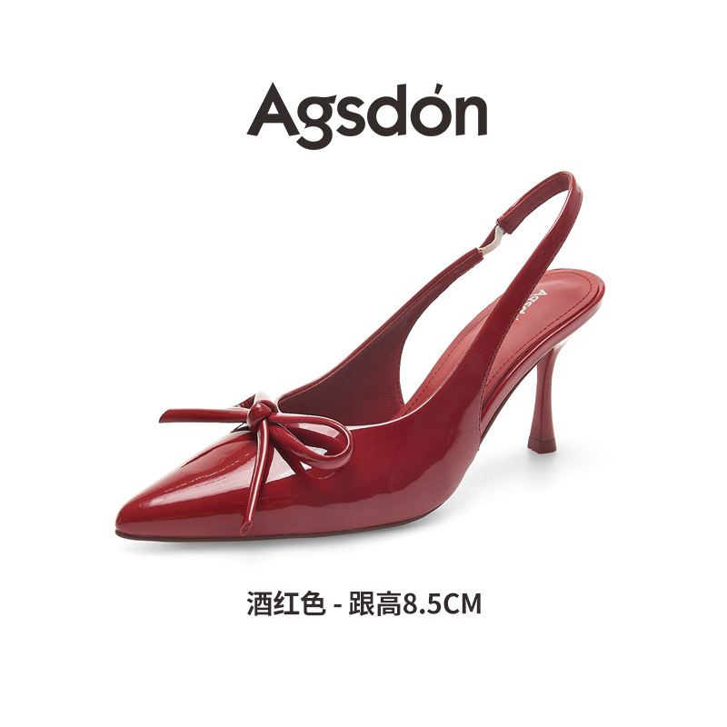 Augustion French Baotou Sandalias Mujer 2025 Nuevo verano punta puntiaguda Tacones de aguja Zapatos individuales de temperamento negro