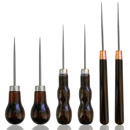 Hardened and lengthened awl, hard quenched needle, upper shoe awl, straight needle with red handle, hardened needle, small gourd awl