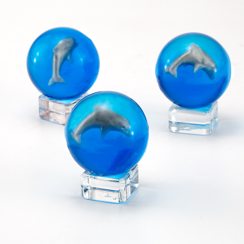 Víctor N ° 47 muñeca bola elástica de los niños educativos juguete cognitivo pinball transparente tridimensional 3D pelota que rebota