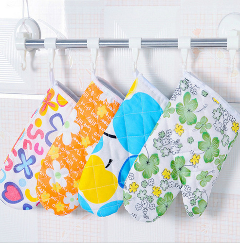 Microwave oven gloves anti-scalding household oven baking high temperature resistant white cotton insulation gloves 1 bag factory direct sale
