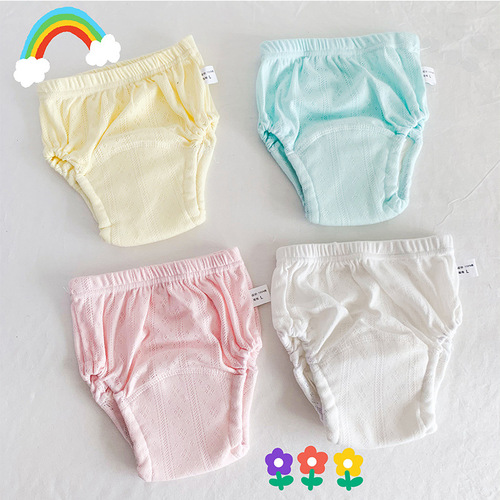 Summer training underwear leak-proof washable waterproof cotton baby diaper ring diaper female baby male summer hollow thin