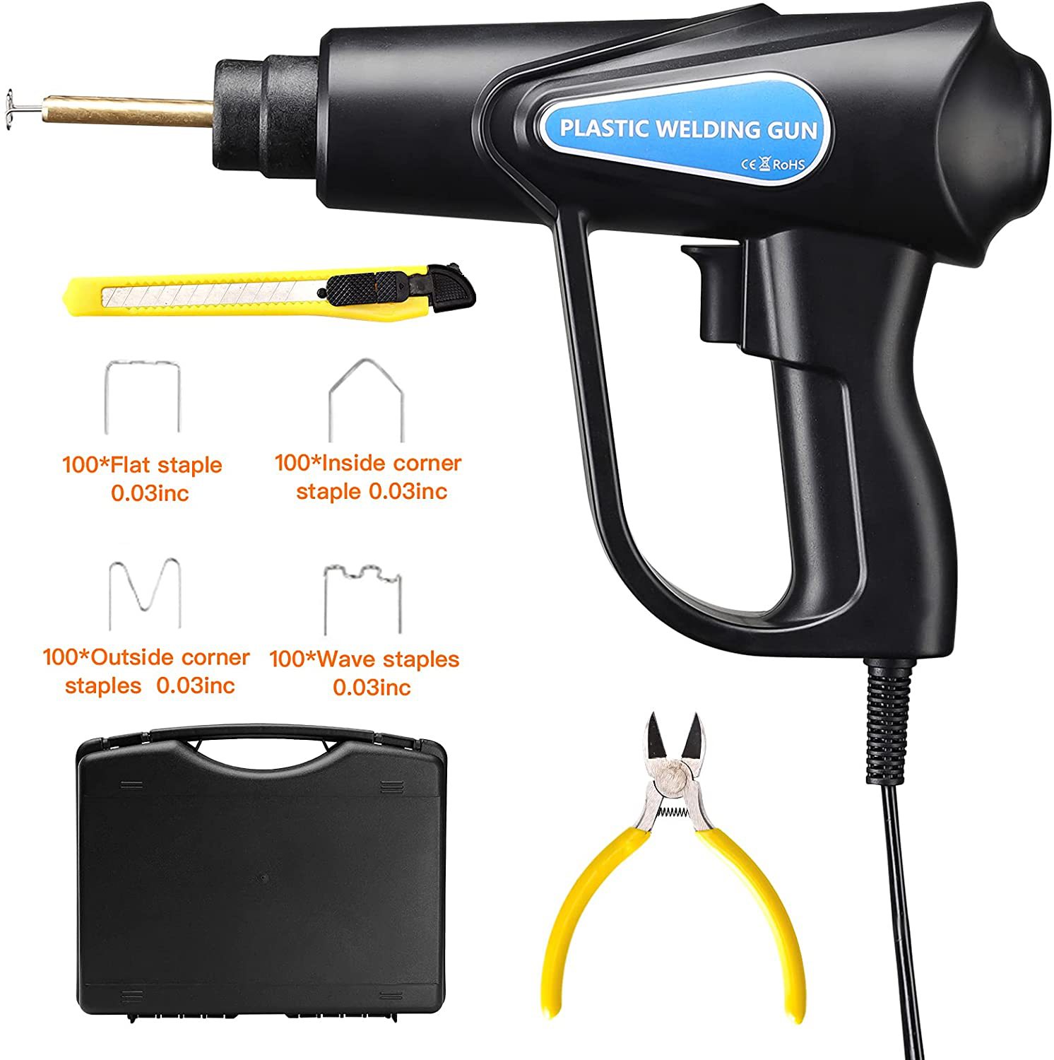 Coche máquina de reparación de parachoques de plástico pistola de soldadura en caliente varilla de soldadura de plástico herramienta de reparación de parches de uñas Reparación de renovación regulaciones británicas y australianas