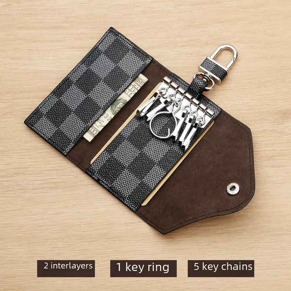 Men's and women's key bag plaid lock key door with fashion chattering explosions cross-border Amazon 6105