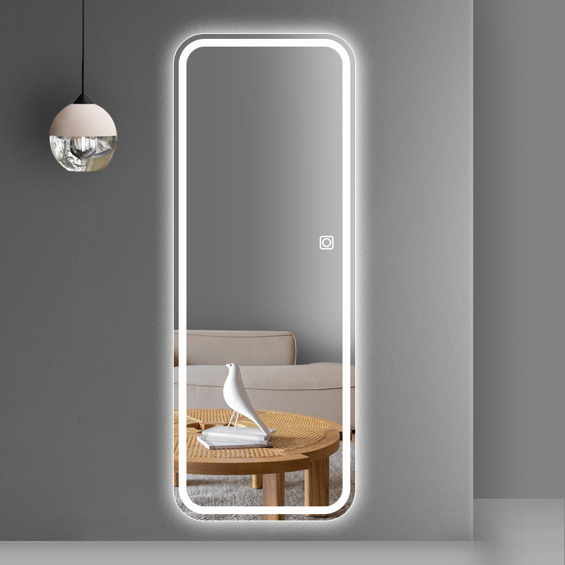 led smart full-length mirror luminous full-length mirror wall hanging light luxury home bedroom fitting mirror clothing store with light