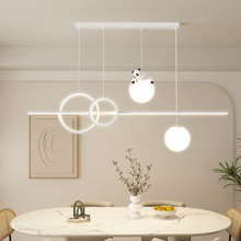 现代简约餐厅灯熊猫卧室床头小吊灯奶油风吊灯北欧风格餐桌饭厅灯