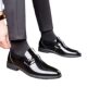 Leather Shoes Men's Genuine Leather Men's Business Dress Men's Shoes Bright Leather British Style Groom Shoes All-Match Set Foot Wedding Shoes