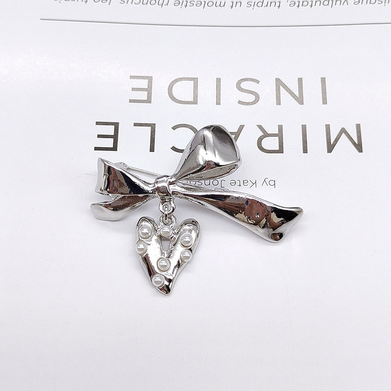 Tweed Style Pearl Bow Brooch, High-End Women's High-End Corsage Pin Accessories, Accessible Luxury Pressed Placket Jewelry, Clothing