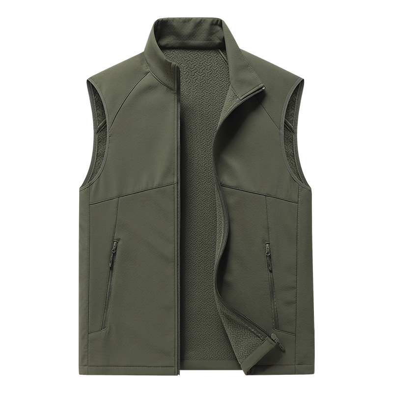 Men's outdoor sports vest, lightweight softshell running vest, fleece-lined, stand-up collar, warm, sleeveless jacket Men's outdoor sports vest, lightweight softshell running vest, fleece-lined, stand-up collar, warm, sleeveless jacket