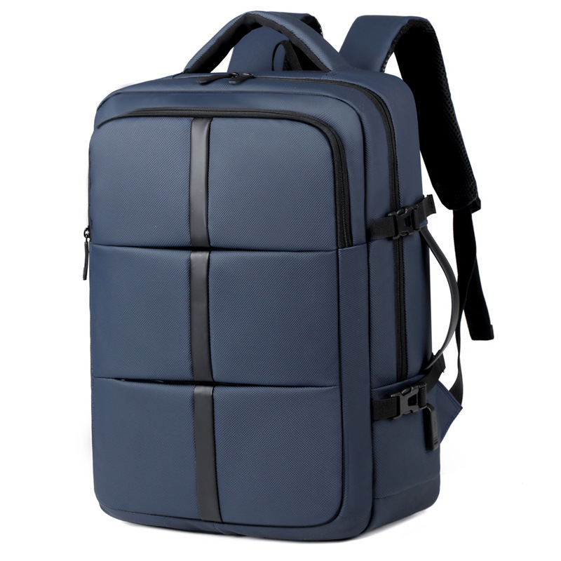 Mochila de viaje expandible, bolsa portátil de computadora portátil para hombres, mochila multifuncional de carga USB
