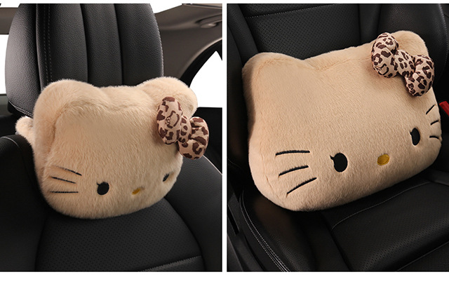 Car Headrest and Lumbar Support Cartoon Kt Cat Headrest Pillow, Car Headrest for All Seasons, Lumbar Pillow, Neck Pillow, Car Headrest
