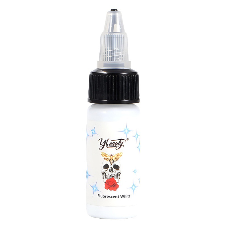 Tinta de tatuaje profesional fluorescente de 15ML de colores transfronterizos de Amazon, tinta de tatuaje de larga duración, consumibles semipermanentes