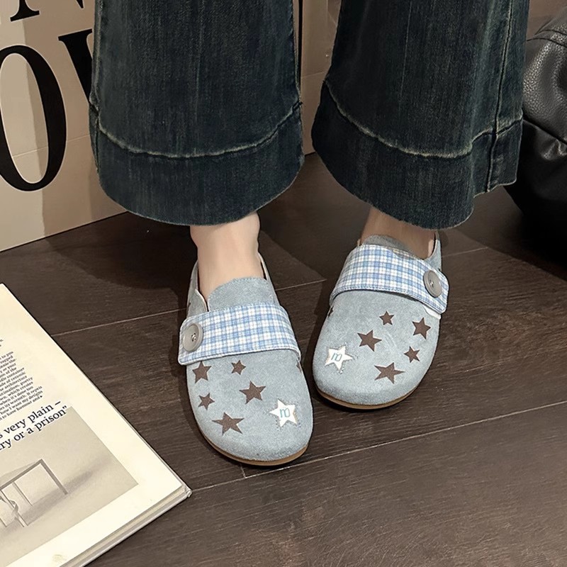 Zapatos Birken para mujeres 2025 nuevo verano con un zapato plano de pie aumentando la altura de la cabeza de la mitad de zapatillas zapatillas