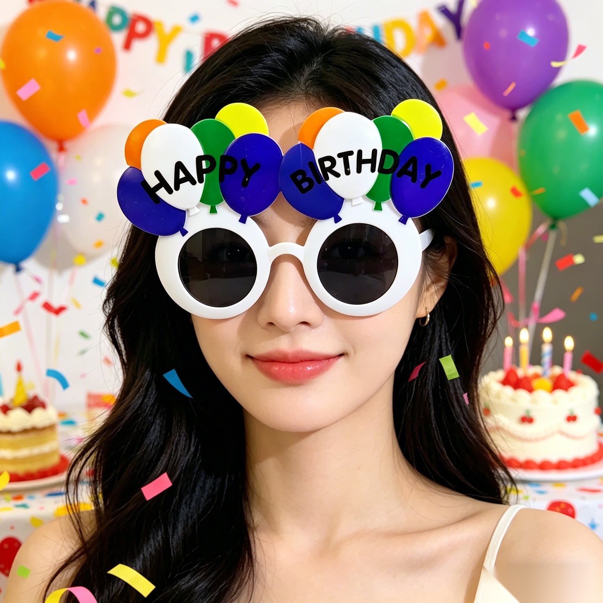 Cumpleaños temático fiesta gafas extrañas feliz cumpleaños pastel vela gafas de diseño de cumpleaños accesorios de fotos