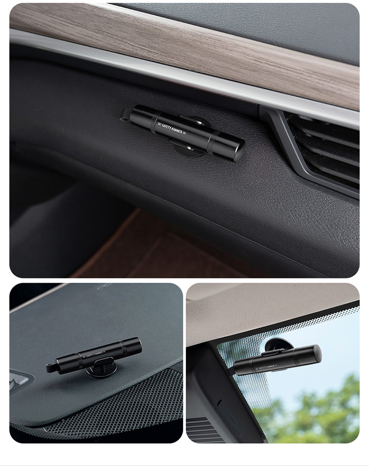 Car Window Breaker Emergency Hammer Multifunctional Vehicle Escape Hammer with Base Glass Safety Hammer Tool
