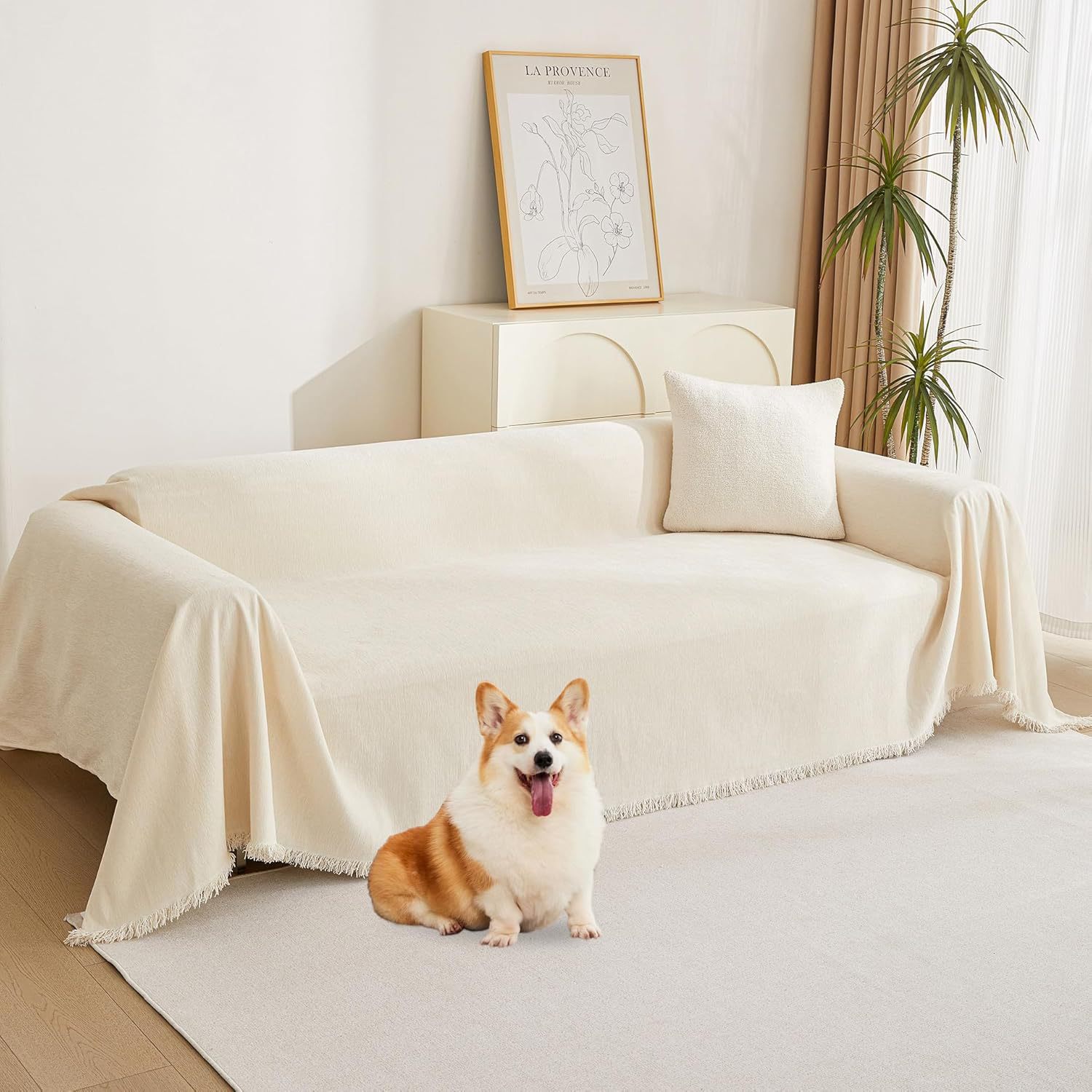 Classic Versatile Sofa Towel Plain Chenille Stain-Resistant and Wear-Resistant Sofa Cover Anti-Cat Scratch Solid Color Sofa Cover Cross-Border