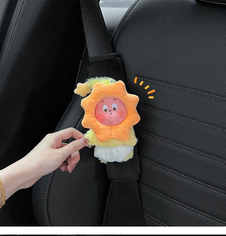 Car Seatbelt Shoulder Pad Protector, Plush, High-End Feel, Cute for Girls, New 2026 Car Interior Decoration, Niche