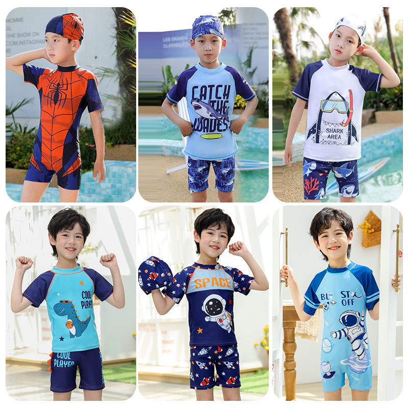 Traje de baño para niños, niños pequeños, medianos y grandes, protector solar dividido para niños, traje de natación de aguas termales de secado rápido para niños, nuevo estilo al por mayor